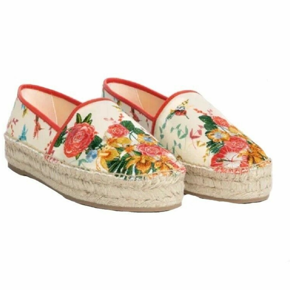 Johnny Was Andra Espadrille Embroidered Floral 8 Slip-On Loafers Shoes Summer